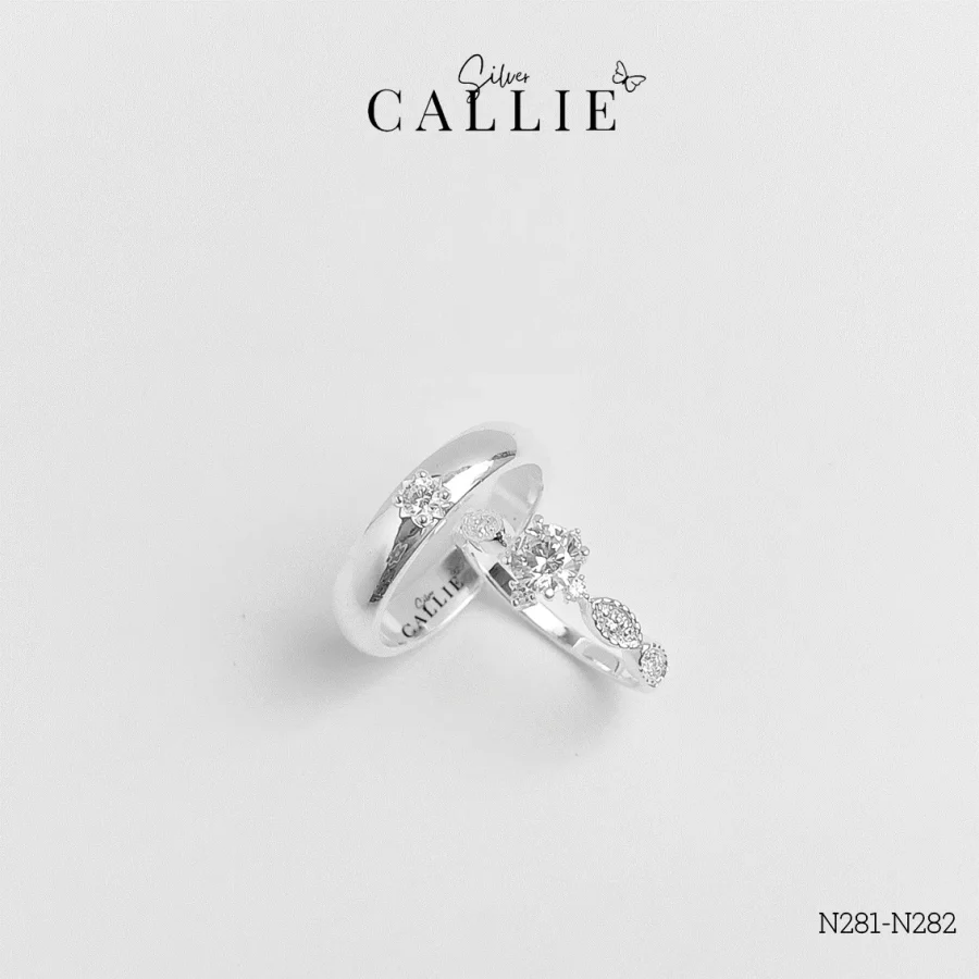 N281 - N282 - Nhẫn bạc đôi Callie Silver thiết kế