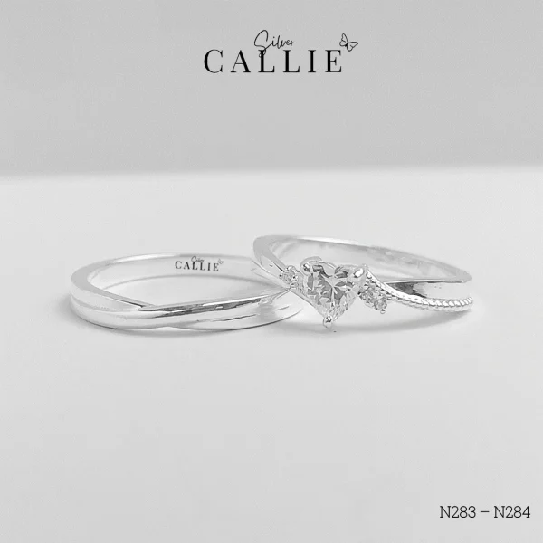 N283 - N284 - Nhẫn bạc đôi Callie Silver thiết kế