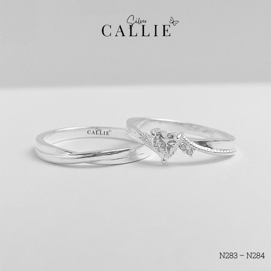 N283 - N284 - Nhẫn bạc đôi Callie Silver thiết kế