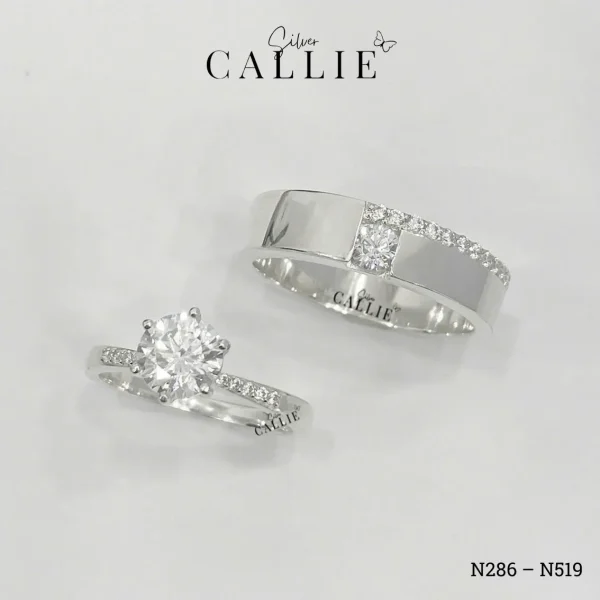 N286 - N519: Nhẫn bạc thiết kế Callie Silver đính đá