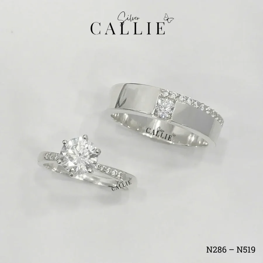 N286 - N519: Nhẫn bạc thiết kế Callie Silver đính đá