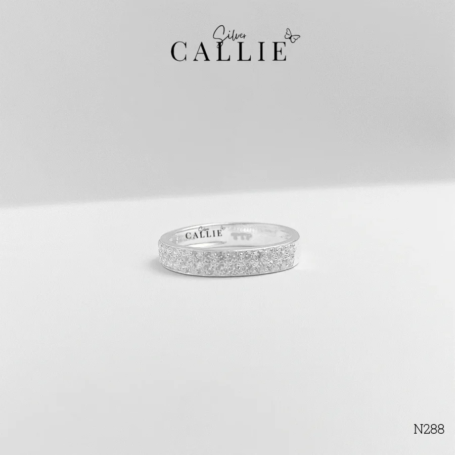 N288 - Nhẫn bạc Callie Silver 2 hàng đá