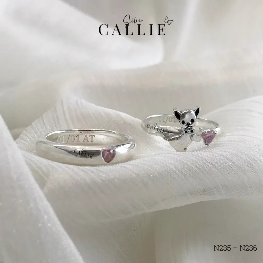 N235 - N236: Nhẫn bạc Callie Silver đá trái tim thiết kế