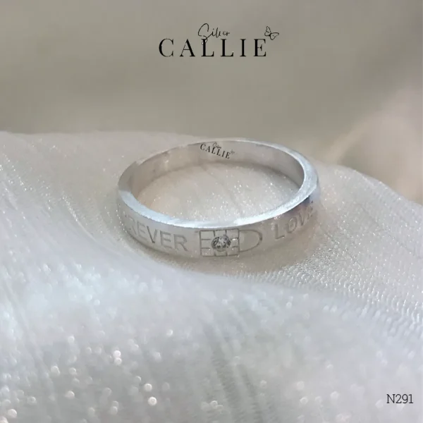 N291 - Nhẫn bạc thiết kế Callie Silver đính đá ổ khoá