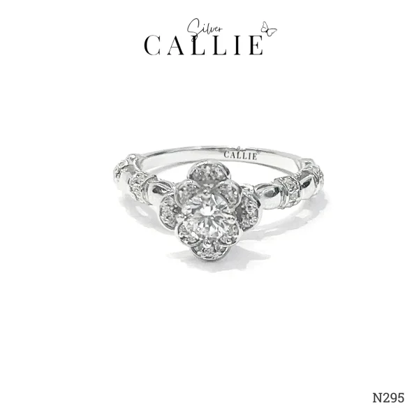 N295 - Nhẫn bạc thiết kế Callie Silver hình hoa