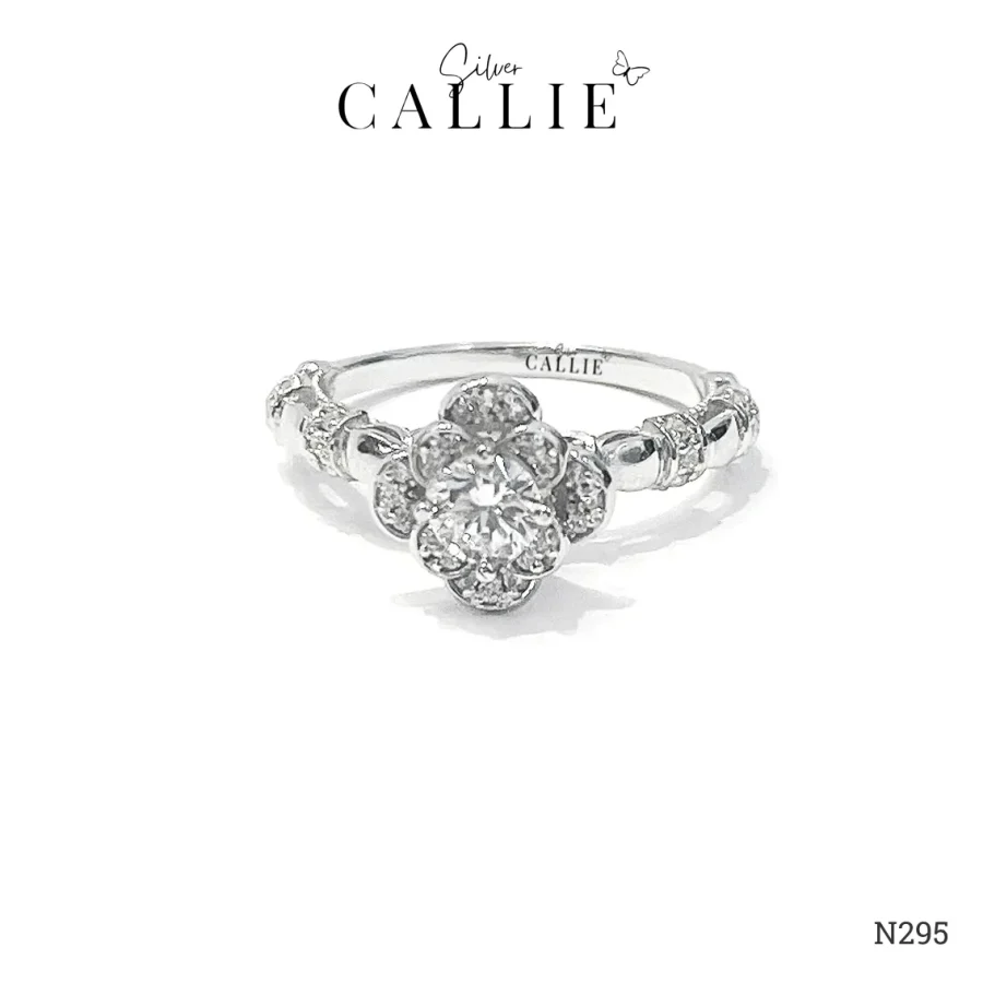 N295 - Nhẫn bạc thiết kế Callie Silver hình hoa