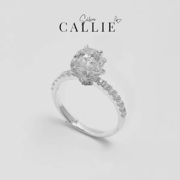 N302 - Nhẫn bạc thiết kế Callie Silver hoa hồng