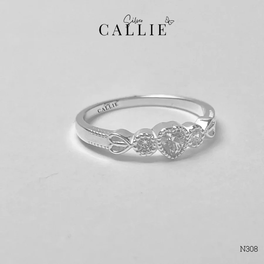 N308 - Nhẫn bạc thiết kế Callie Silver đá tim