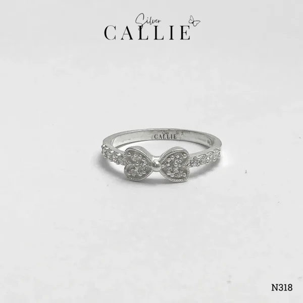 N318 - Nhẫn bạc Callie Silver hình nơ đính đá