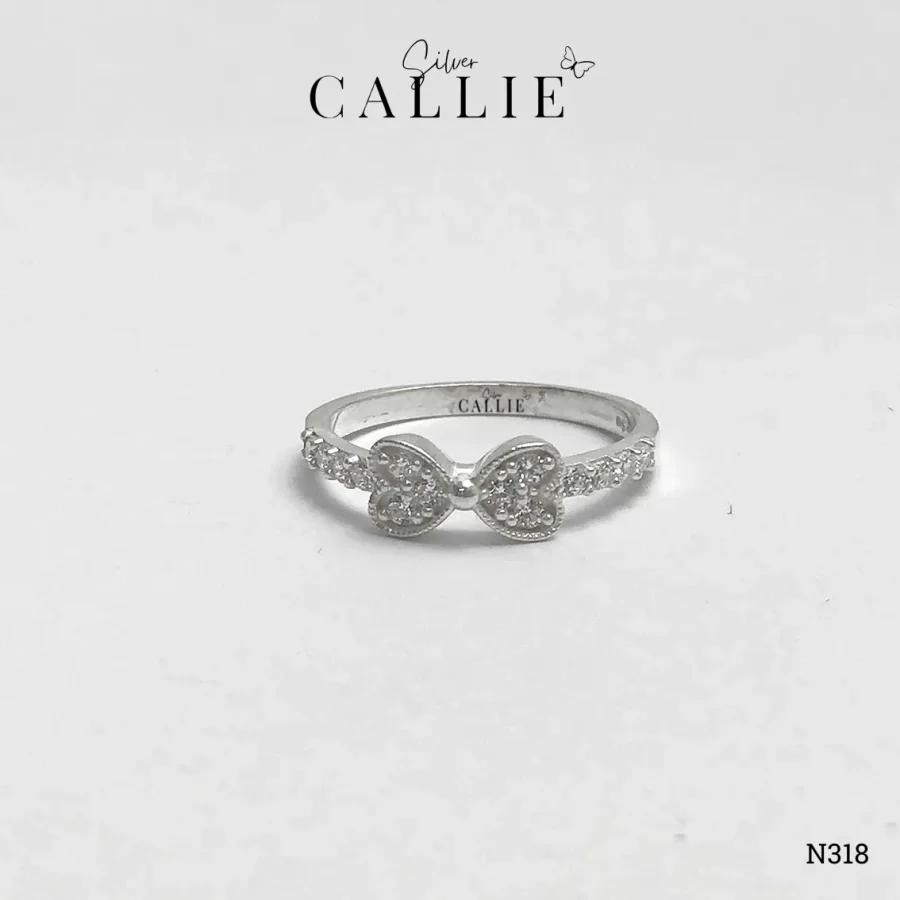 N318 - Nhẫn bạc Callie Silver hình nơ đính đá