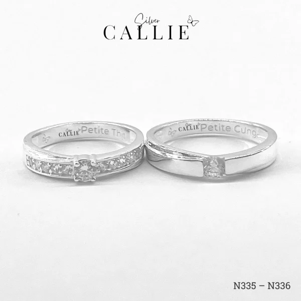N335 - N336: Nhẫn bạc đôi thiết kế Callie Silver