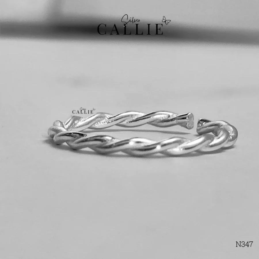 N347 - Nhẫn bạc Callie Silver xoắn free size