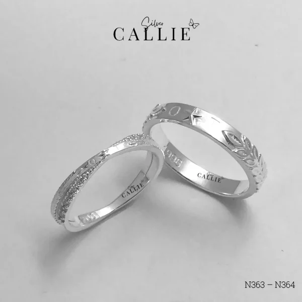 N363 - N364: Nhẫn bạc đôi thiết kế Callie Silver Quân Đội