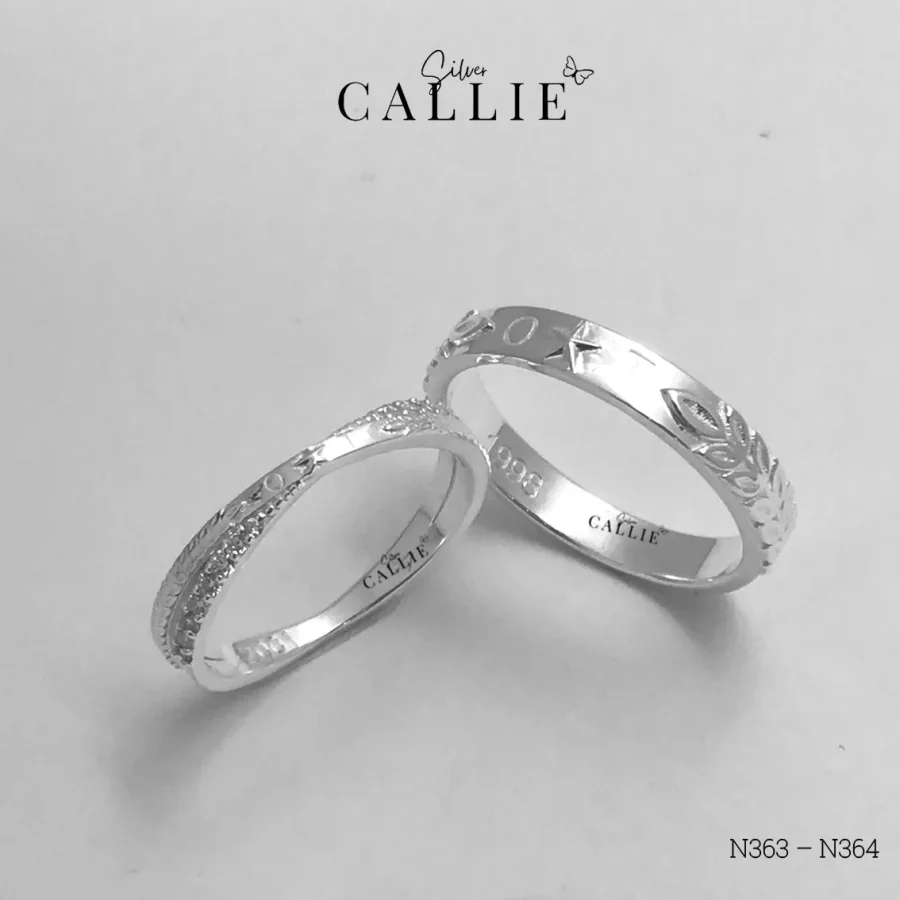 N363 - N364: Nhẫn bạc đôi thiết kế Callie Silver Quân Đội