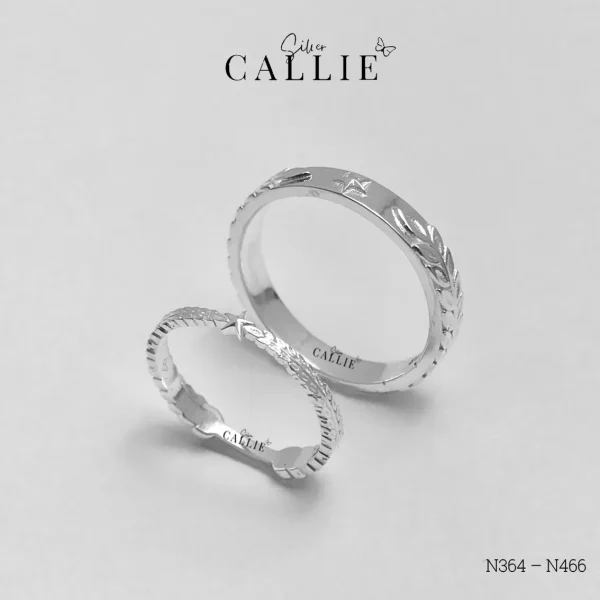 N466 - N467: Nhẫn bạc thiết kế Callie Silver hình bông lúa ngôi sao
