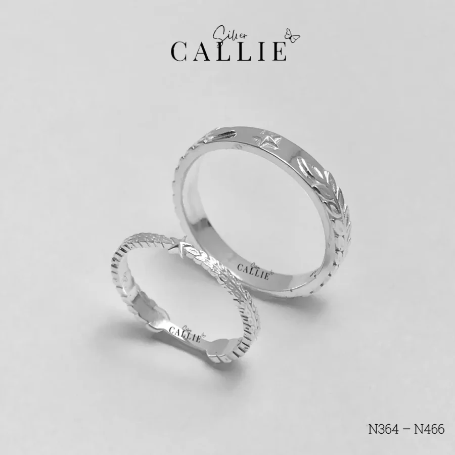N466 - N467: Nhẫn bạc thiết kế Callie Silver hình bông lúa ngôi sao