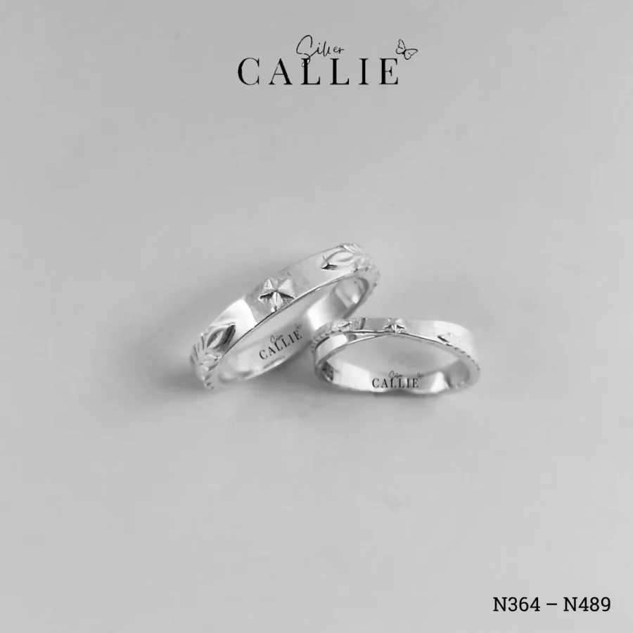 N364 - N489: Nhẫn Bạc Thiết Kế Callie Silver Quân Đội