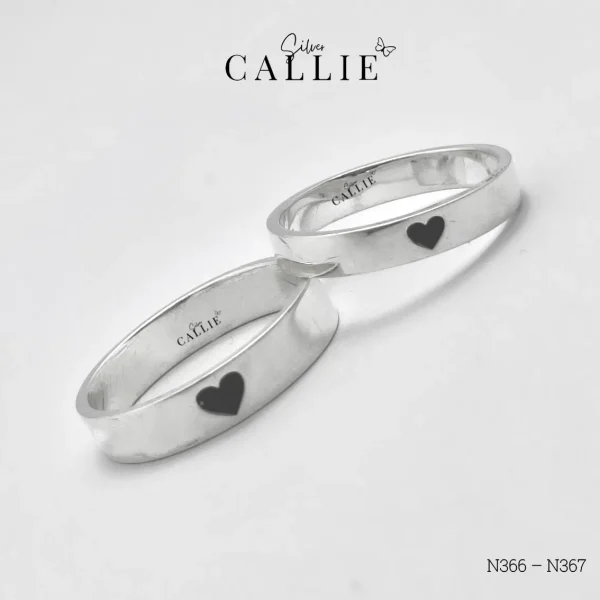 N366 - N367: Nhẫn bạc thiết kế Callie Silver khắc icon