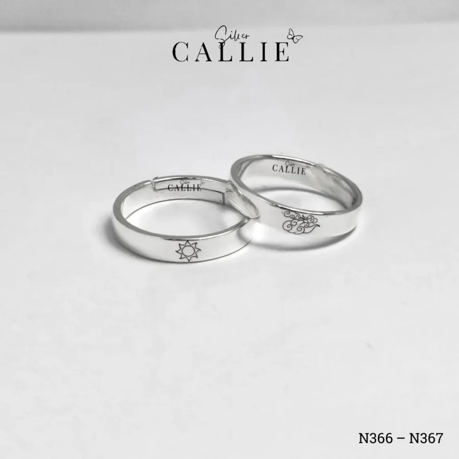 N366 - N367: Nhẫn bạc thiết kế Callie Silver khắc theo yêu cầu