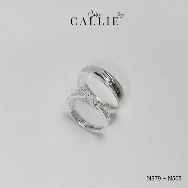 N379 - N565: Nhẫn bạc đôi thiết kế Callie Silver nơ