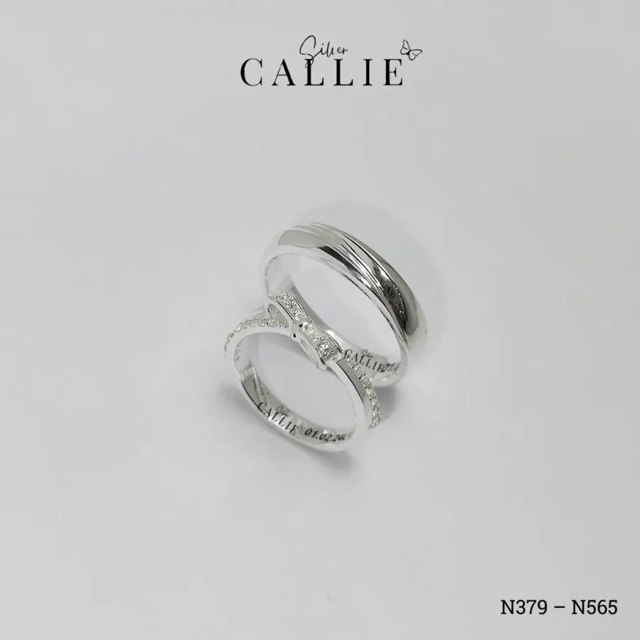 N379 - N565: Nhẫn bạc đôi thiết kế Callie Silver nơ