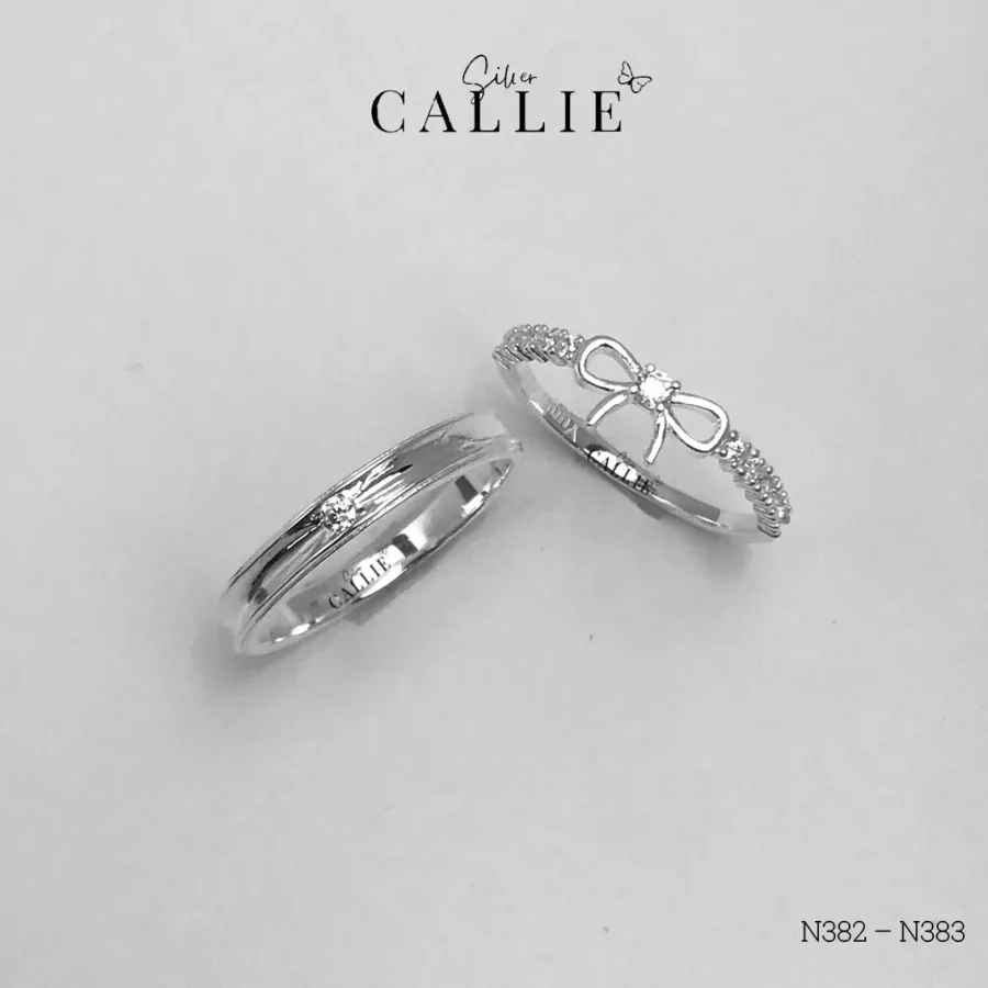 N382 - N383: Nhẫn bạc đôi thiết kế Callie Silver