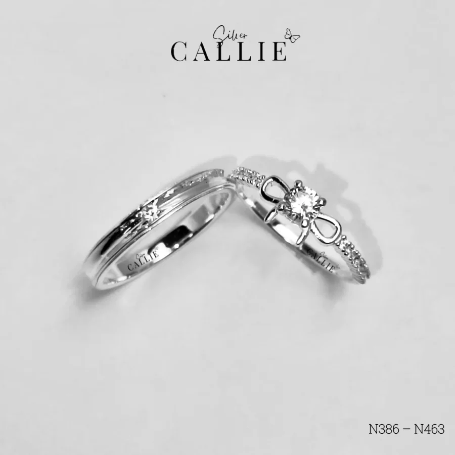 N382 - N463: Nhẫn đôi bạc thiết kế Callie Silver