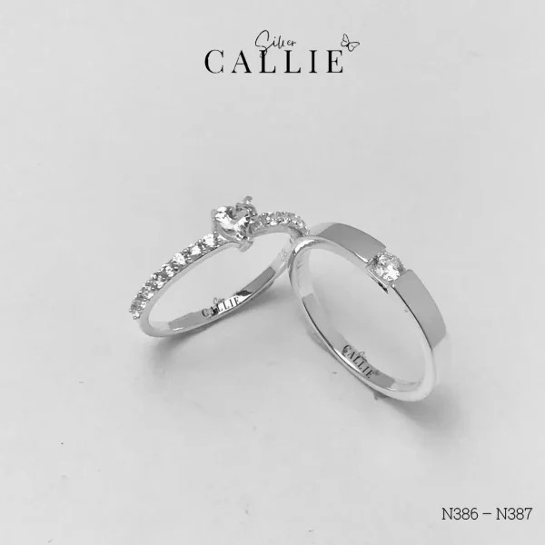 N386 - N387: Nhẫn bạc đôi thiết kế Callie Silver