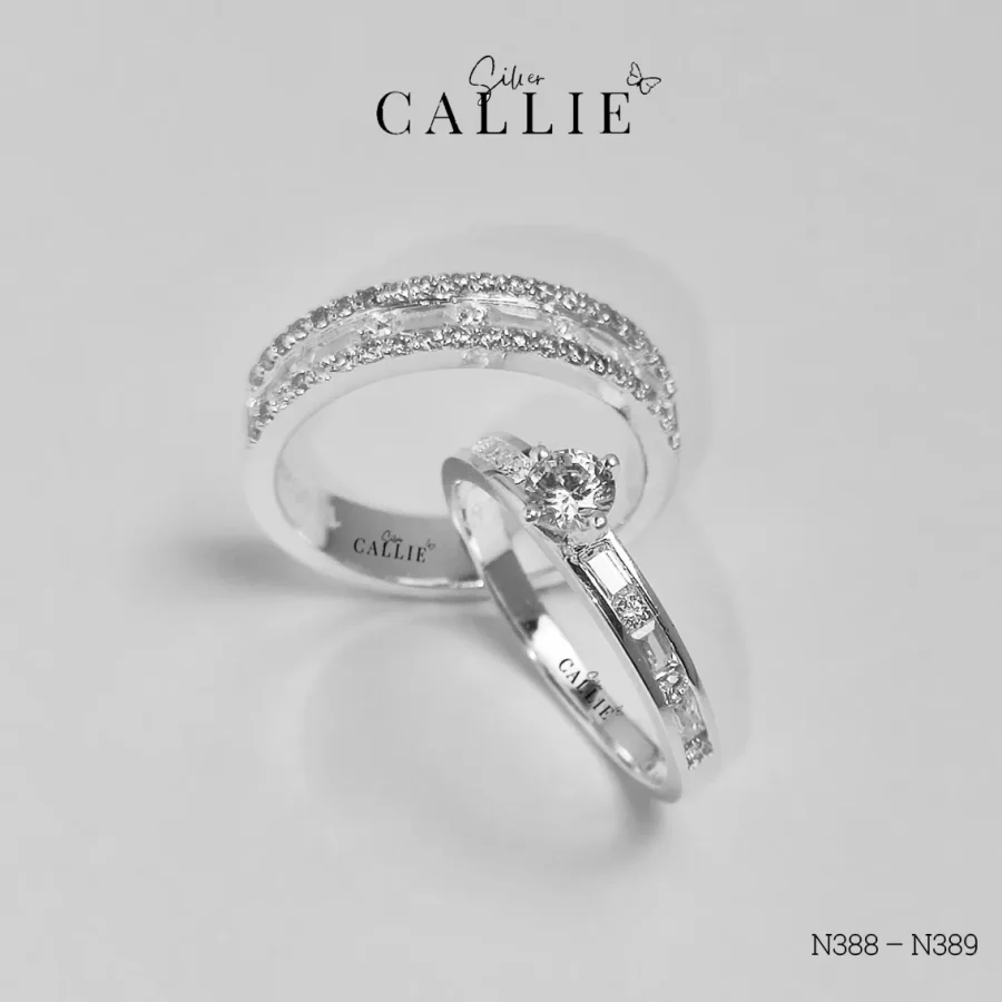 N388 - N389: Nhẫn bạc đôi thiết kế Callie Silver