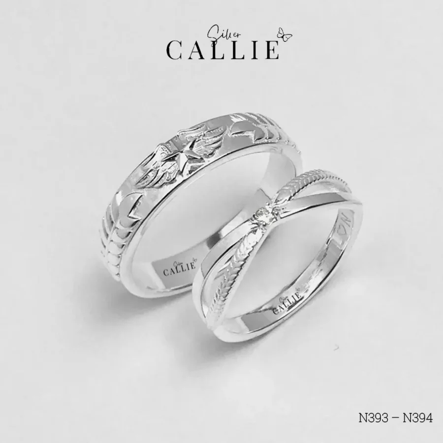 N393 - N394: Nhẫn bạc đôi thiết kế Callie Silver