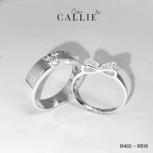 N402 - N519: Nhẫn bạc thiết kế Callie Silver hình nơ