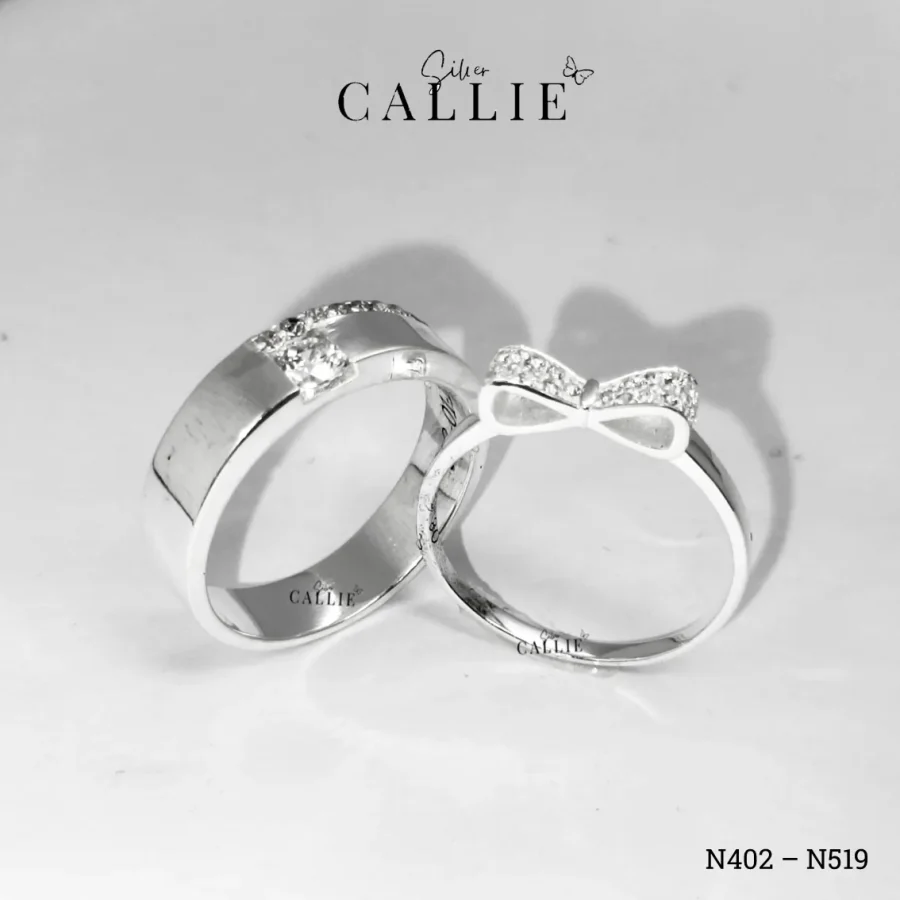 N402 - N519: Nhẫn bạc thiết kế Callie Silver hình nơ