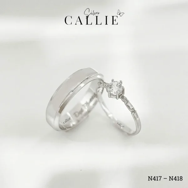 N417 - N418: Nhẫn bạc đôi thiết kế Callie Silver