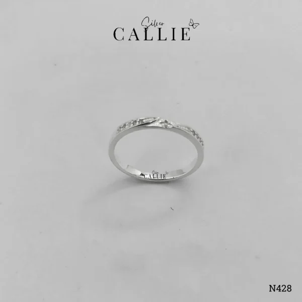 N428 - Nhẫn Bạc Thiết Kế Callie Silver Bông Tuyết Đính Đá
