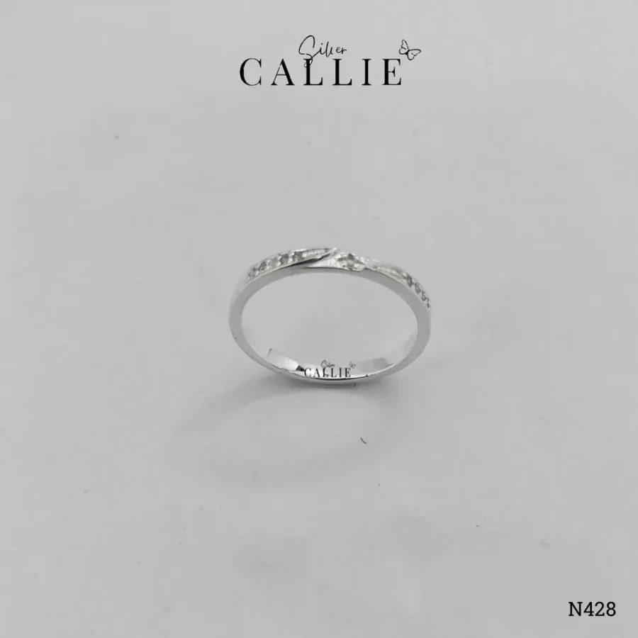 N428 - Nhẫn Bạc Thiết Kế Callie Silver Bông Tuyết Đính Đá