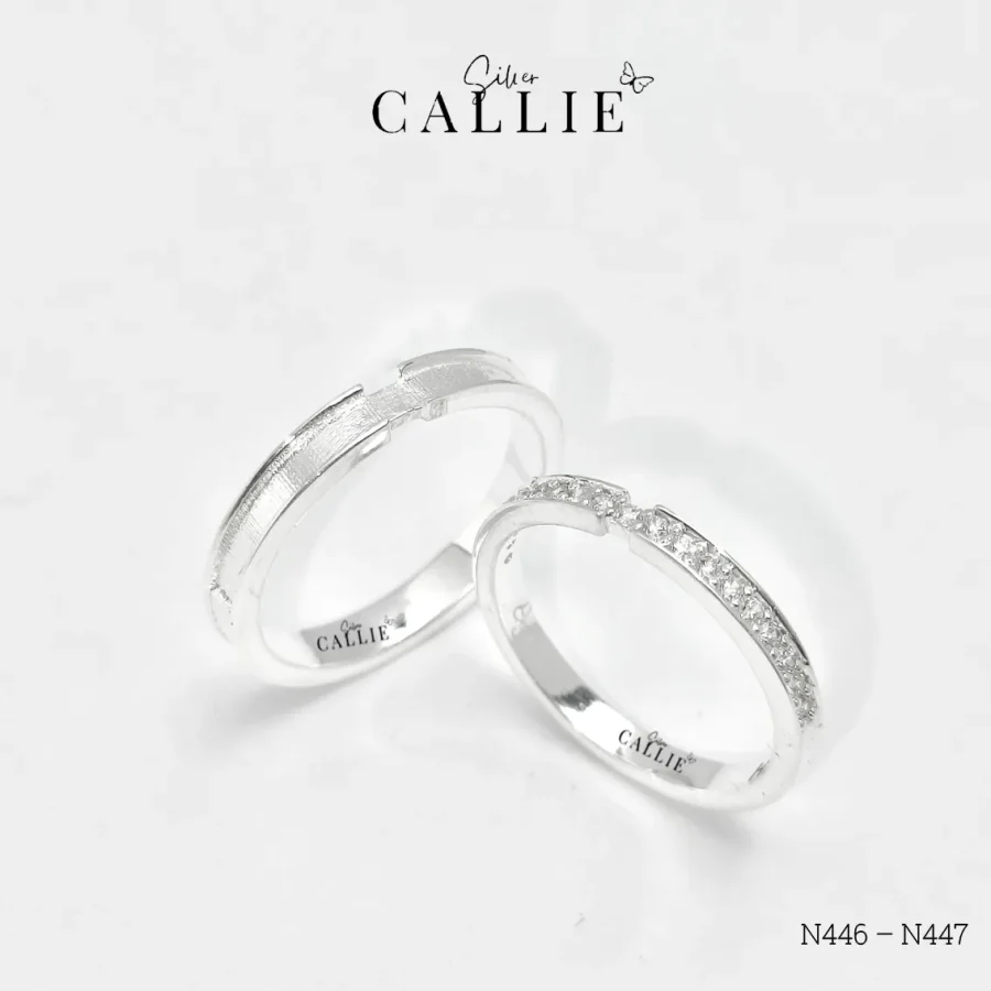N446 - N447: Nhẫn bạc đôi thiết kế Callie Silver