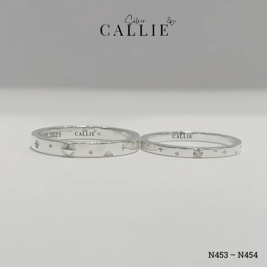 N453 - N454: Nhẫn bạc đôi thiết kế Callie Silver
