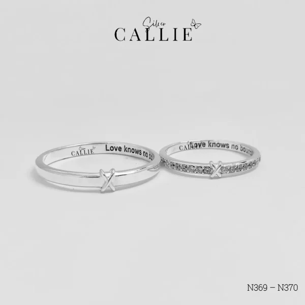 N469 - N470: Nhẫn đôi bạc thiết kế Callie Silver