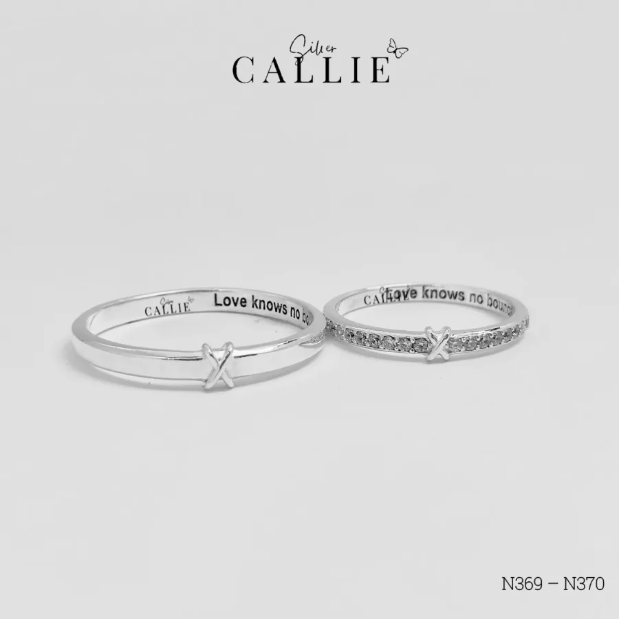 N469 - N470: Nhẫn đôi bạc thiết kế Callie Silver