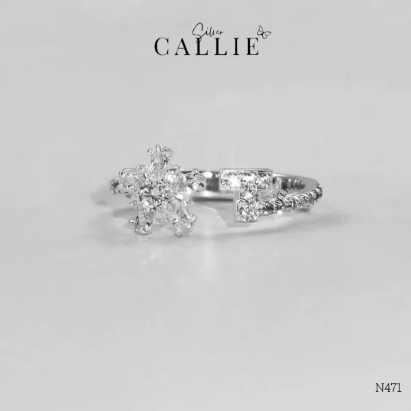 N471 - Nhẫn Bạc Thiết Kế Callie Silver bông tuyết và chữ