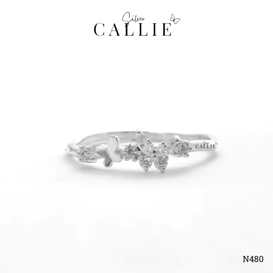 N480 - Nhẫn bạc Callie Silver thiết kế bướm
