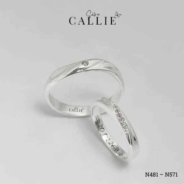 N571 - N481: Nhẫn Bạc Thiết Kế Callie Silver Xoắn Đính Đá