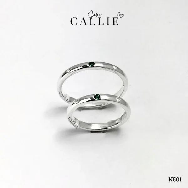 N501 - Nhẫn Bạc Thiết Kế Callie Silver Hoạ Tiết Sao Đính Đá