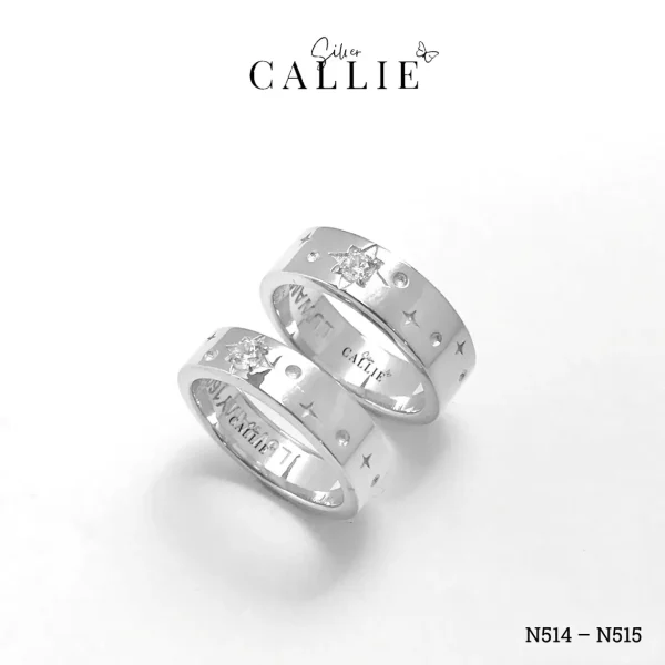 N514 - N515: Nhẫn Bạc Thiết Kế Callie Silver Ngân Hà