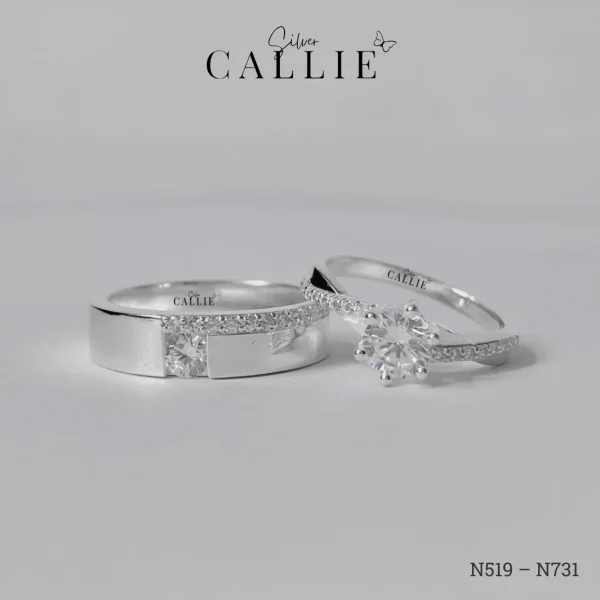 N519 - N731: Nhẫn Bạc Thiết Kế Callie Silver 1 Hàng Đá
