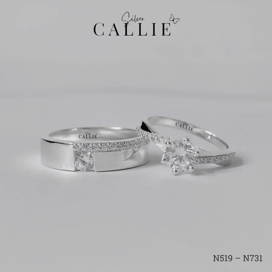 N519 - N731: Nhẫn Bạc Thiết Kế Callie Silver 1 Hàng Đá