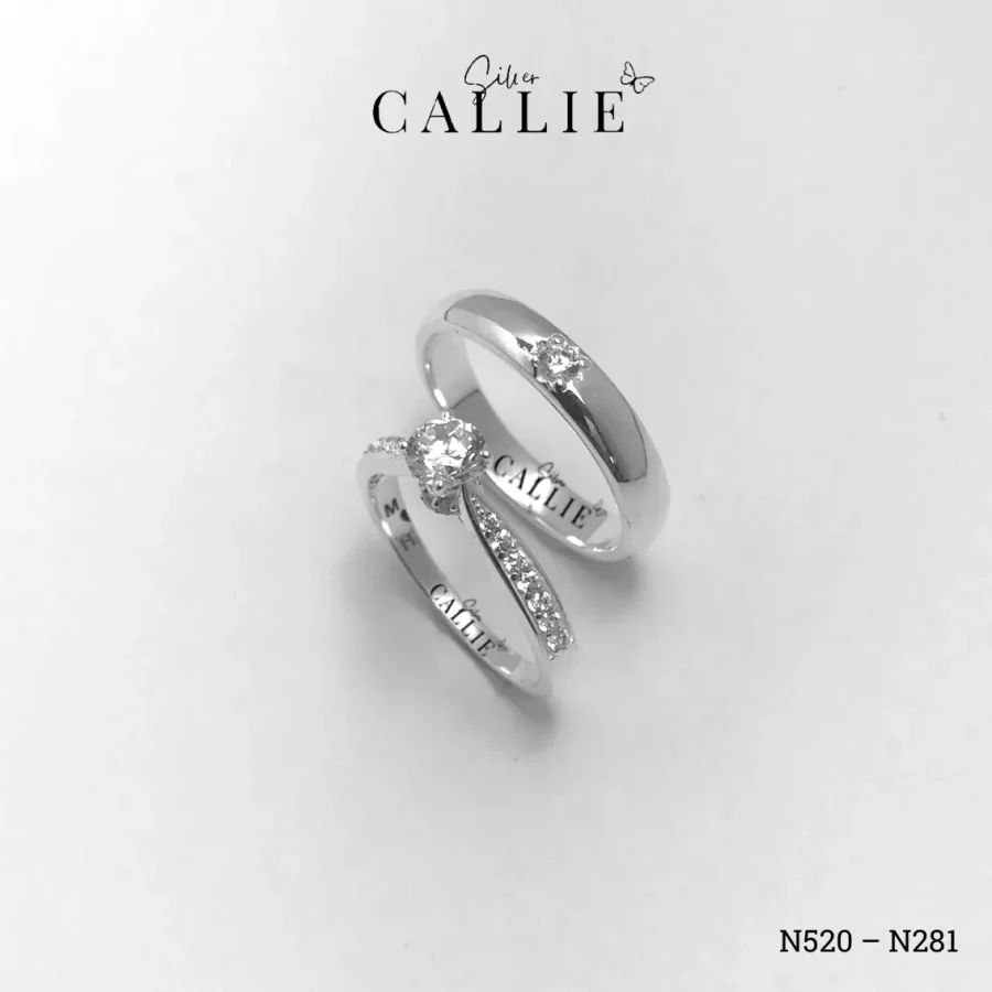 N520 - N281: Nhẫn Bạc Thiết Kế Callie Silver 1 Viên Chủ