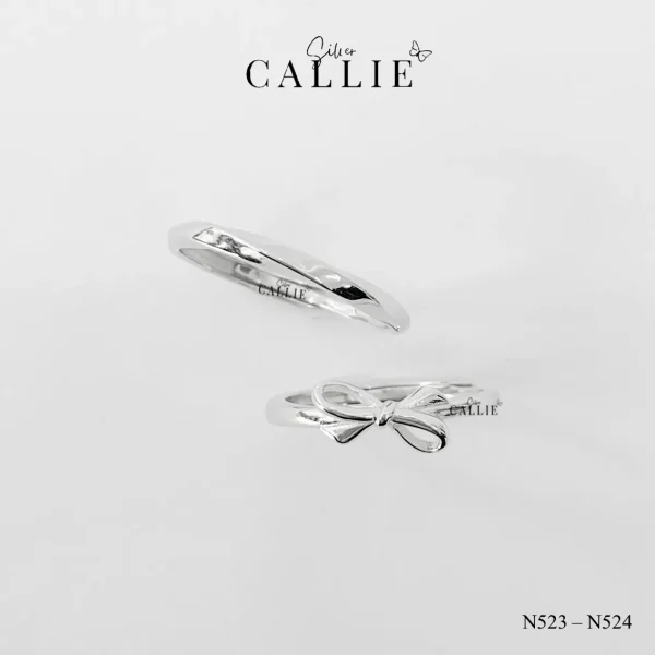 N523 - N524: Nhẫn bạc đôi Callie Silver nơ và xoắn