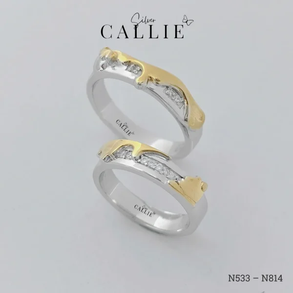 N814 - N533: Nhẫn Bạc Thiết Kế Callie Silver Hủ Mật Và Gấu Pooh