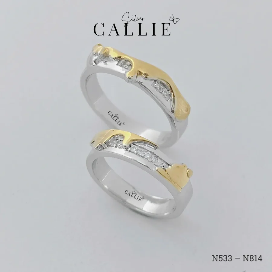 N814 - N533: Nhẫn Bạc Thiết Kế Callie Silver Hủ Mật Và Gấu Pooh